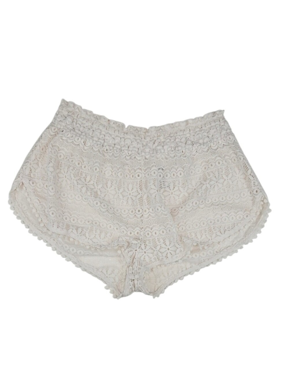 Cream Lace Short Hot Shorts Sheer Casual Feminine Coquette Festival H&M, Size M